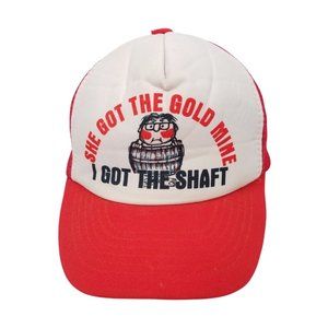 Vintage Snapback Trucker Cap Hat Foam Mesh She Got The Gold Mine I Got The Shaft